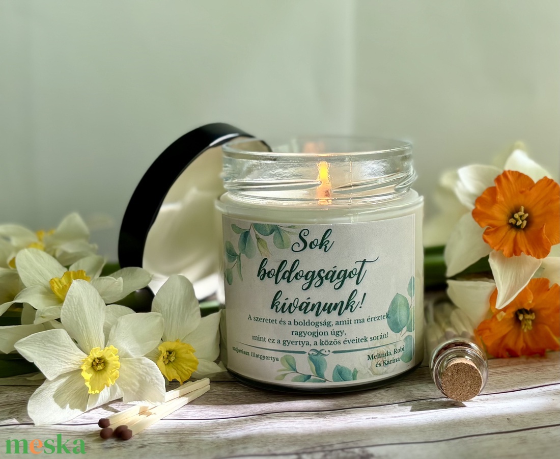 Egyedi nászajándék illatgyertya - otthon & életmód - gyertya, illat, aroma - gyertya - Meska.hu