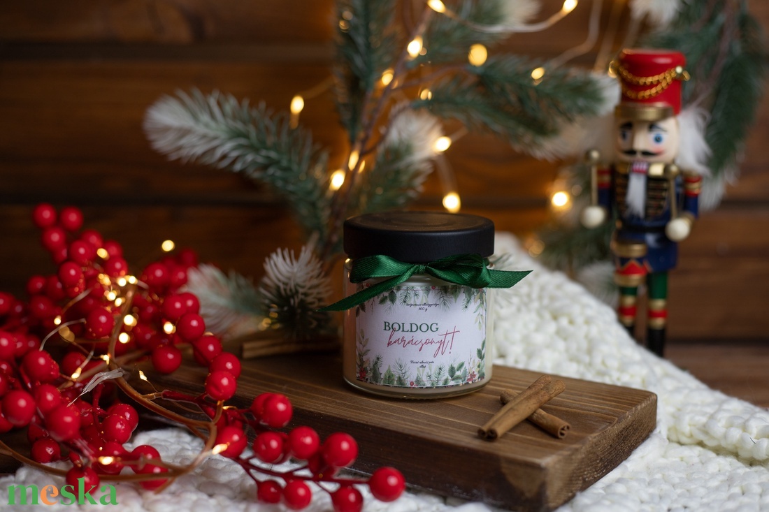 Boldog karácsonyt! illatgyertya - karácsony - karácsonyi lakásdekoráció - karácsonyi illatgyertya, mécses - Meska.hu