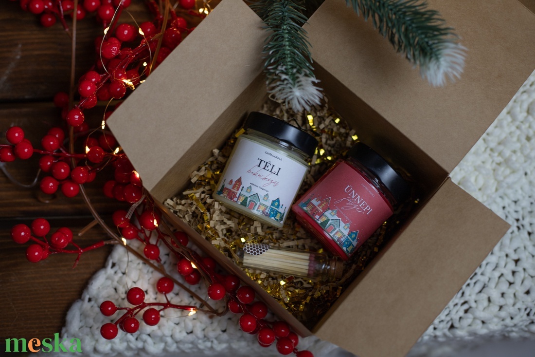 Karácsonyi Illatgyertya Ajándékcsomag  - karácsony - karácsonyi lakásdekoráció - karácsonyi illatgyertya, mécses - Meska.hu