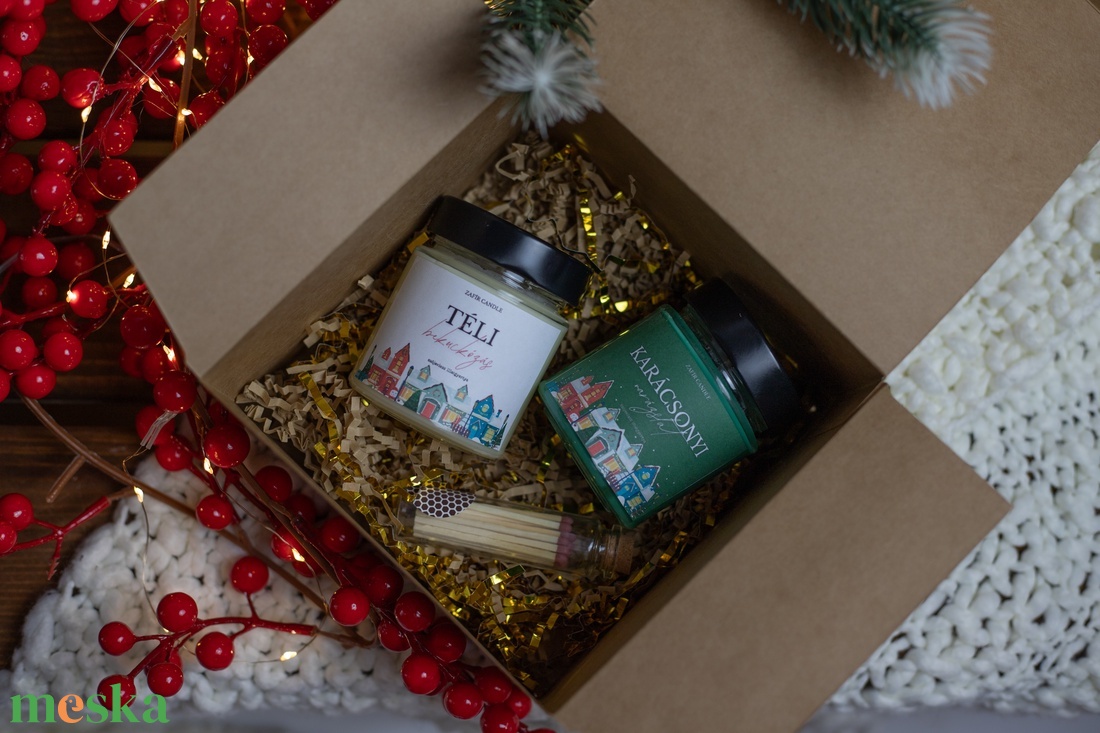 Karácsonyi Illatgyertya Ajándékcsomag  - karácsony - karácsonyi lakásdekoráció - karácsonyi illatgyertya, mécses - Meska.hu
