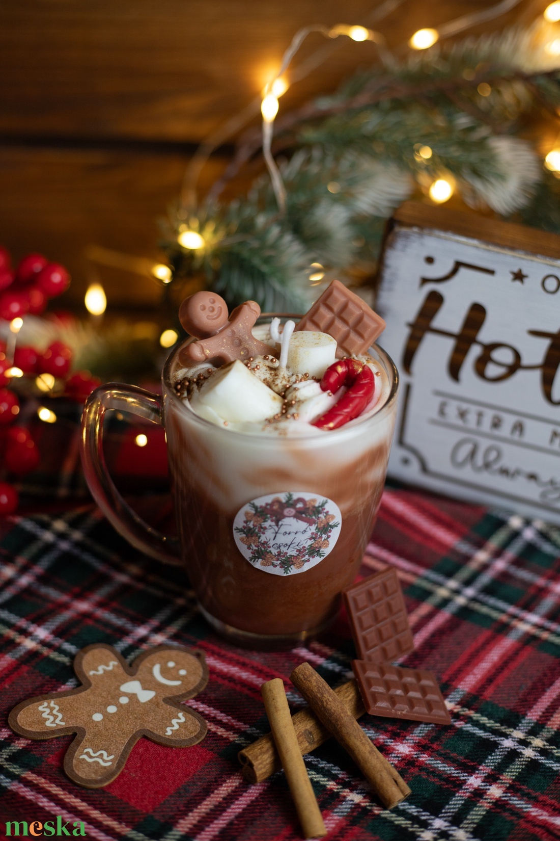 Forró csokoládé illatgyertya - karácsony - karácsonyi lakásdekoráció - karácsonyi illatgyertya, mécses - Meska.hu