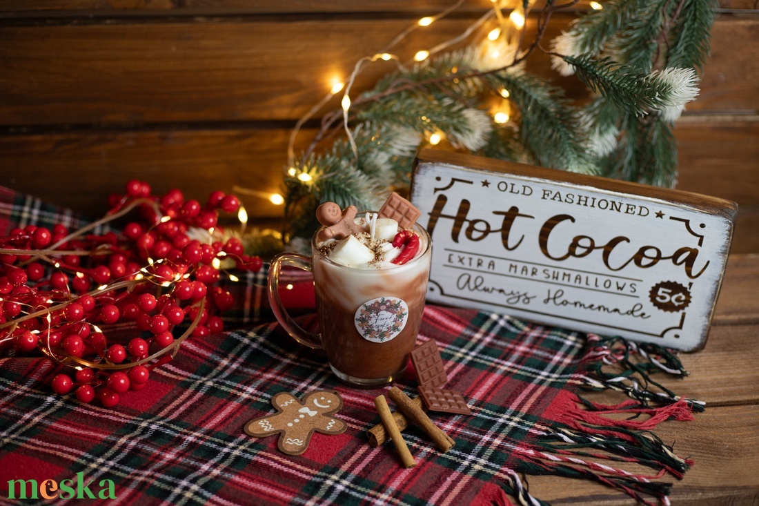 Forró csokoládé illatgyertya - karácsony - karácsonyi lakásdekoráció - karácsonyi illatgyertya, mécses - Meska.hu