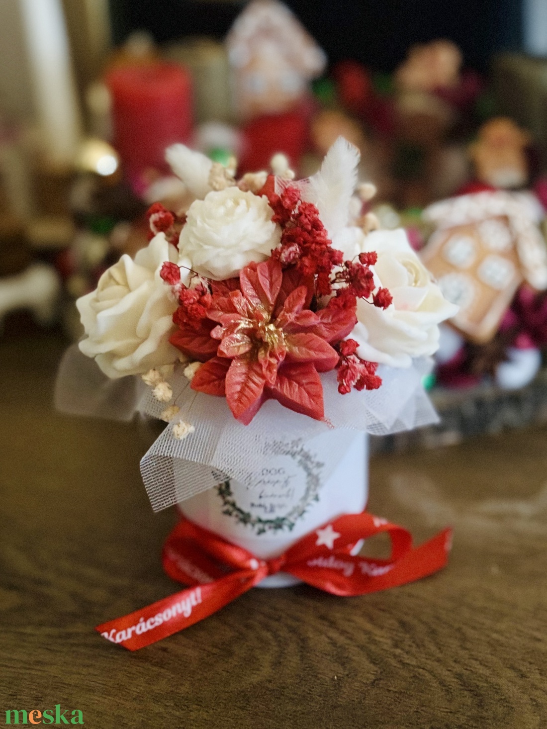 Illatos karácsonyi mini virágbox - karácsony - karácsonyi lakásdekoráció - karácsonyi illatgyertya, mécses - Meska.hu