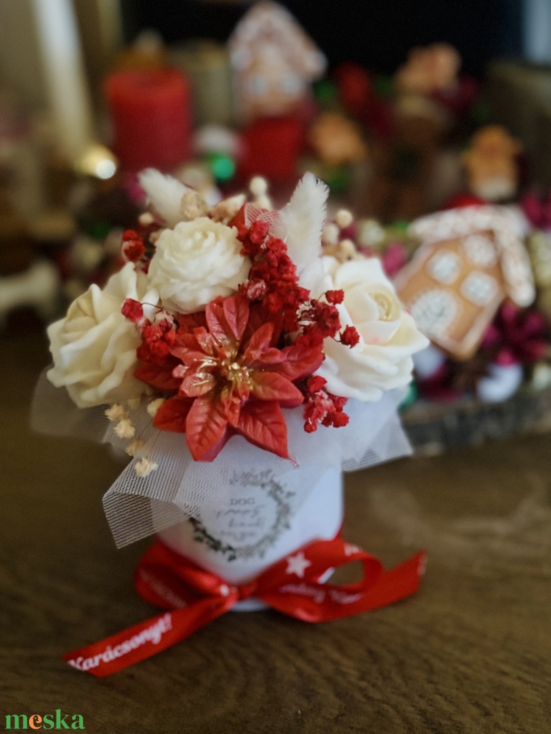 Illatos karácsonyi mini virágbox - karácsony - karácsonyi lakásdekoráció - karácsonyi illatgyertya, mécses - Meska.hu