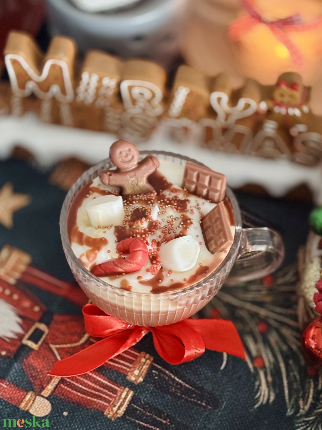 Forró csokoládé illatgyertya - karácsony - karácsonyi lakásdekoráció - karácsonyi illatgyertya, mécses - Meska.hu