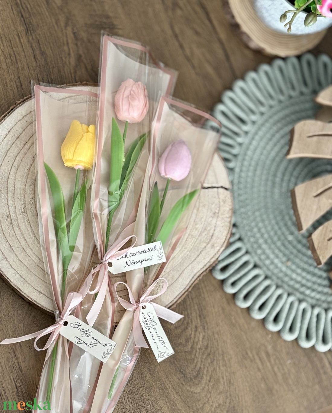 Illatos tulipán gyertya szálas (illatviasz) nőnapra, pedagógus napra, anyák napjára  - otthon & életmód - gyertya, illat, aroma - illatviasz - Meska.hu