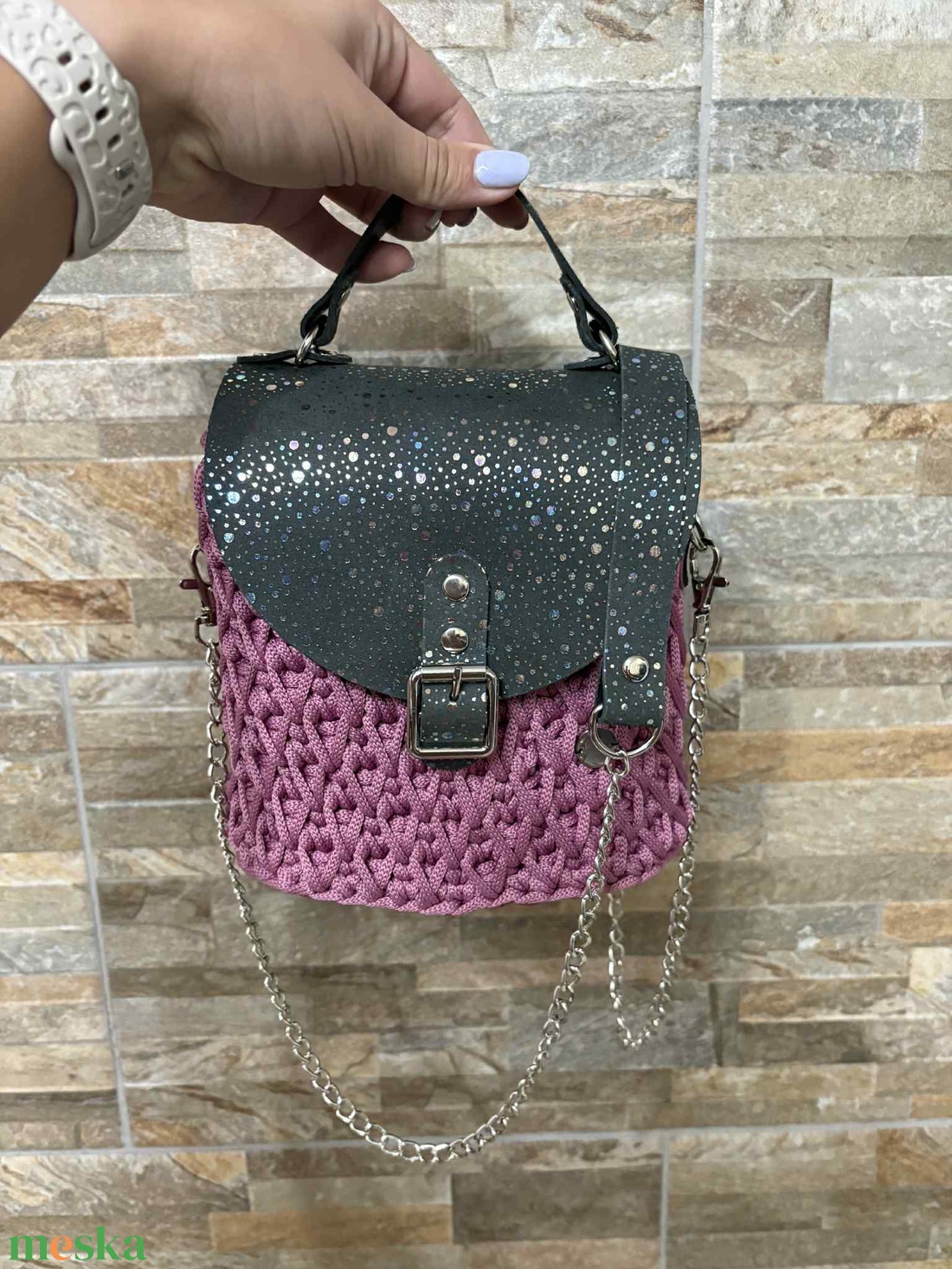 Horgolt női  táska - táska & tok - kézitáska & válltáska - válltáska - Meska.hu