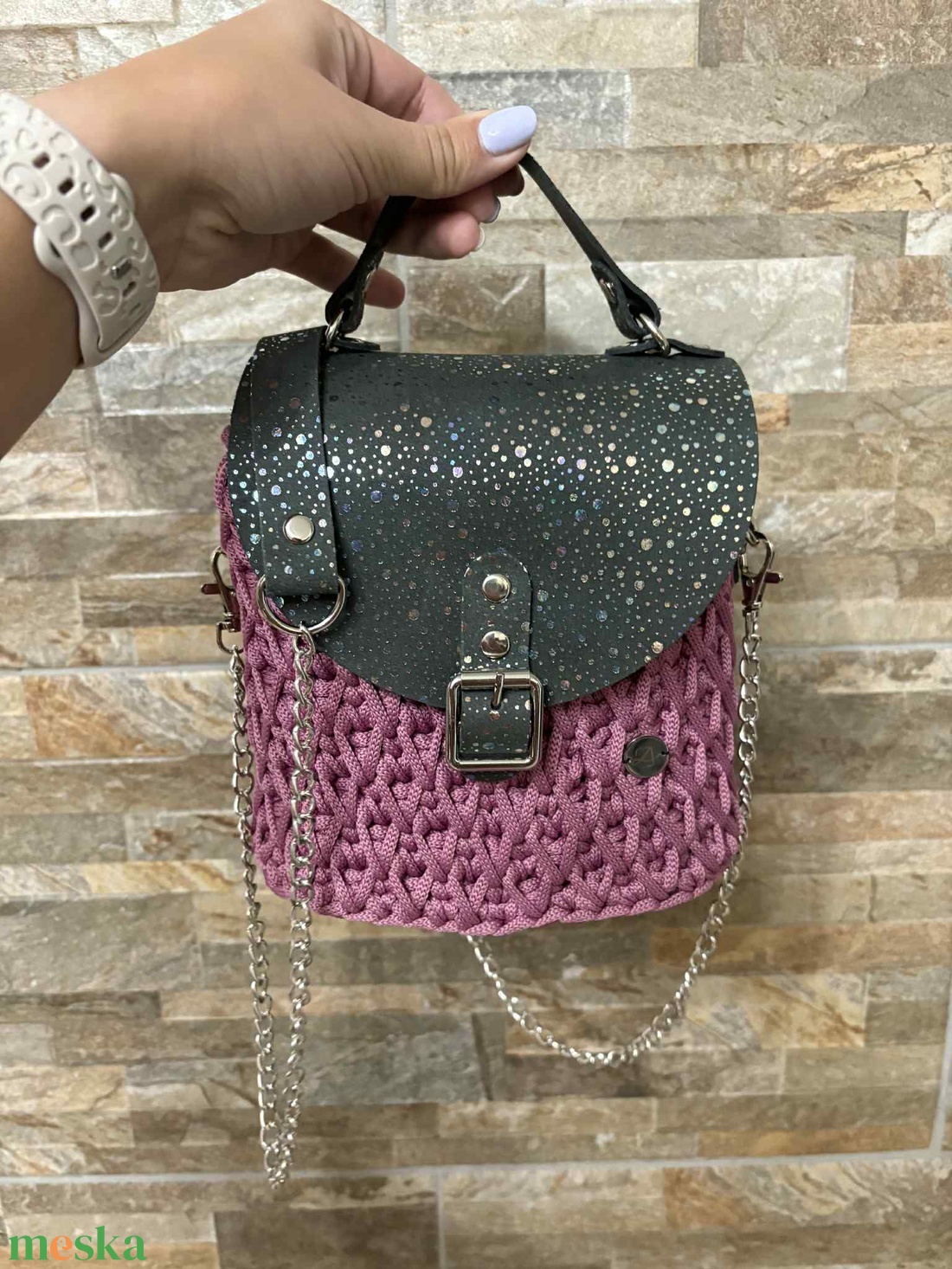 Horgolt női  táska - táska & tok - kézitáska & válltáska - válltáska - Meska.hu