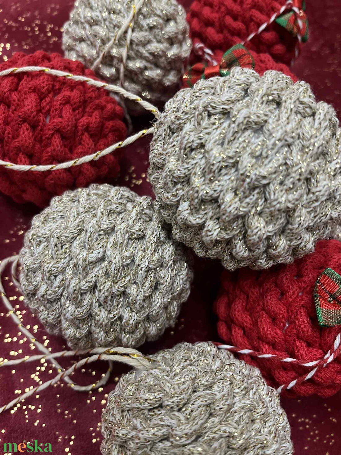 Horgolt karácsonyfadísz - karácsony - karácsonyi lakásdekoráció - karácsonyfadíszek - Meska.hu