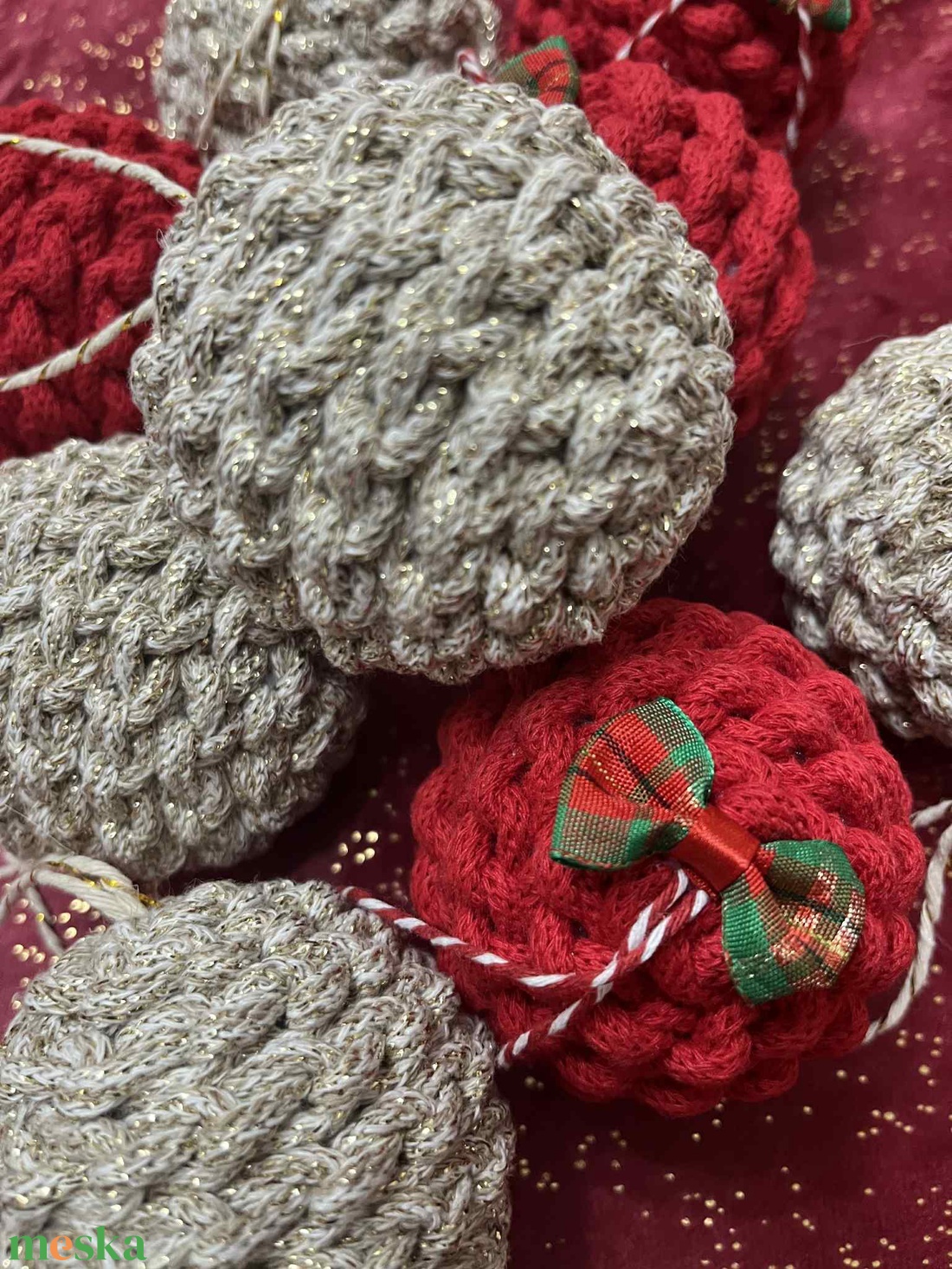 Horgolt karácsonyfadísz - karácsony - karácsonyi lakásdekoráció - karácsonyfadíszek - Meska.hu