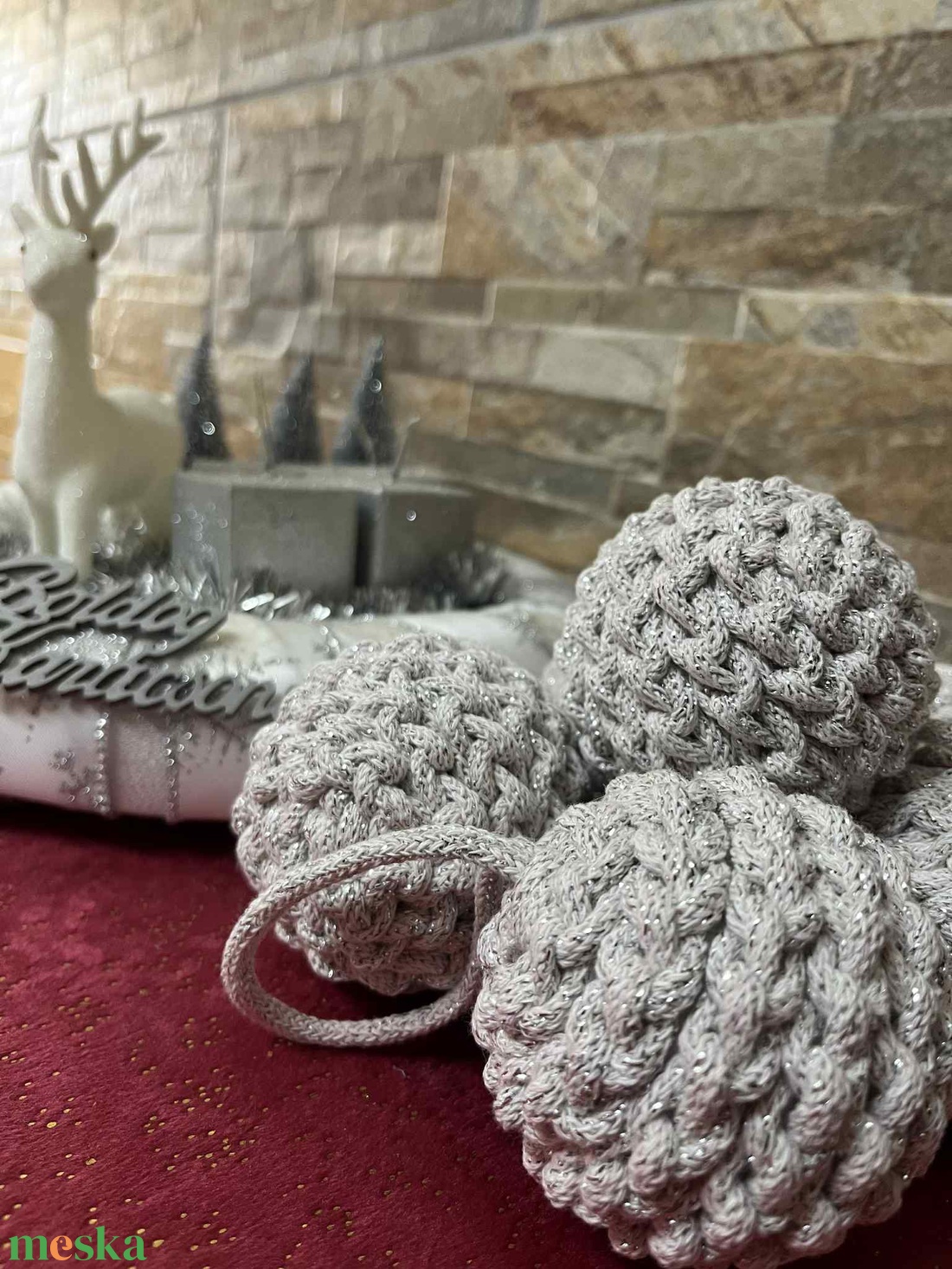 Horgolt karácsonyfadísz - karácsony - karácsonyi lakásdekoráció - karácsonyfadíszek - Meska.hu