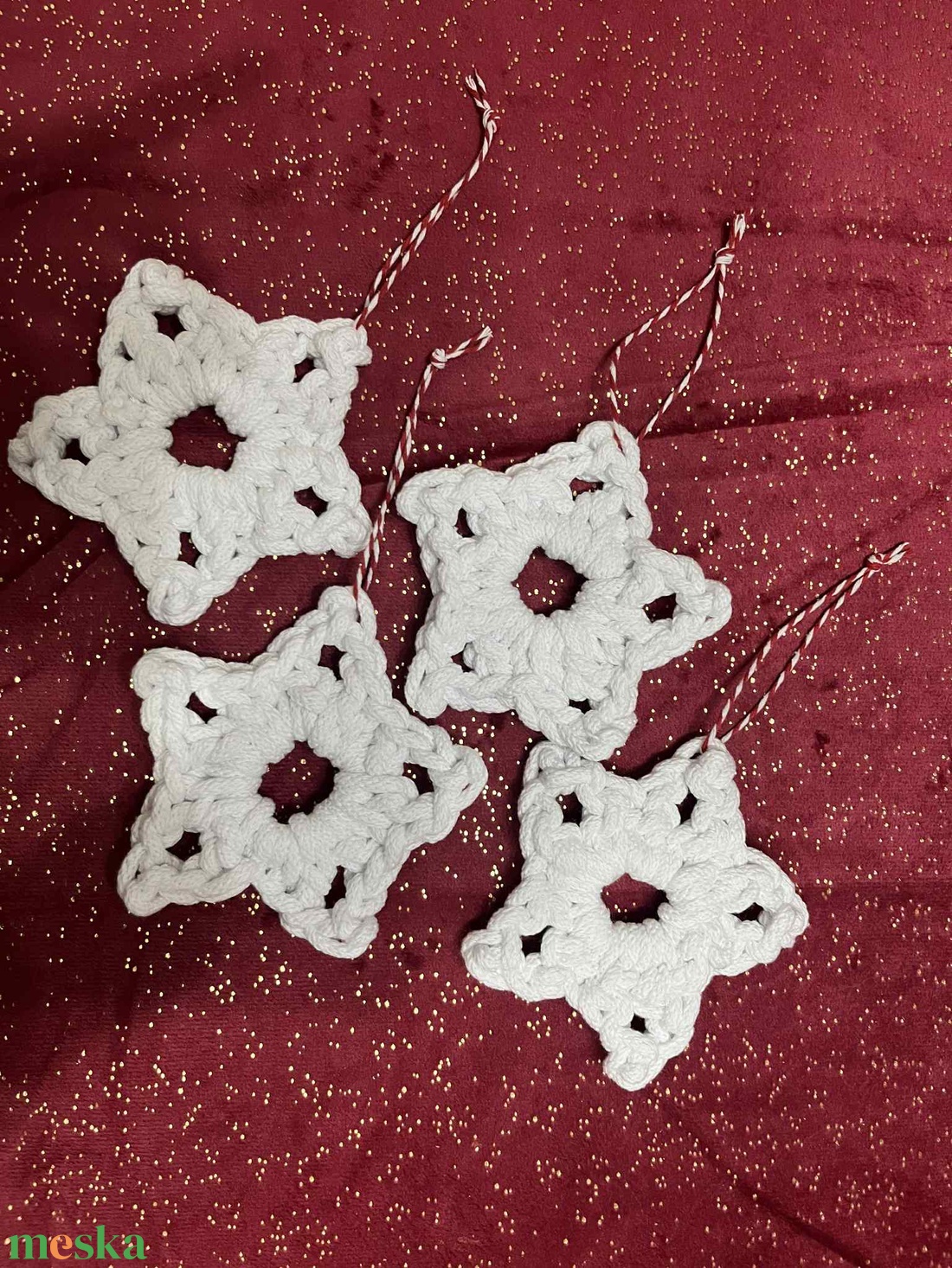 Horgolt karácsonyfadísz - karácsony - karácsonyi lakásdekoráció - karácsonyfadíszek - Meska.hu