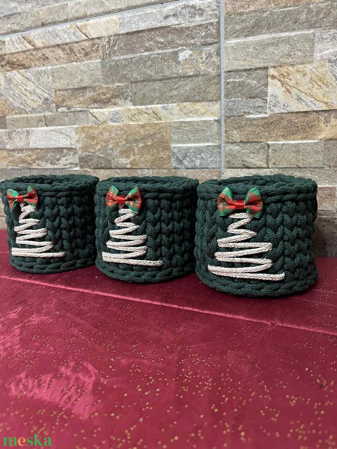 Horgolt kosár - otthon & életmód - tárolás & rendszerezés - tárolókosár - Meska.hu