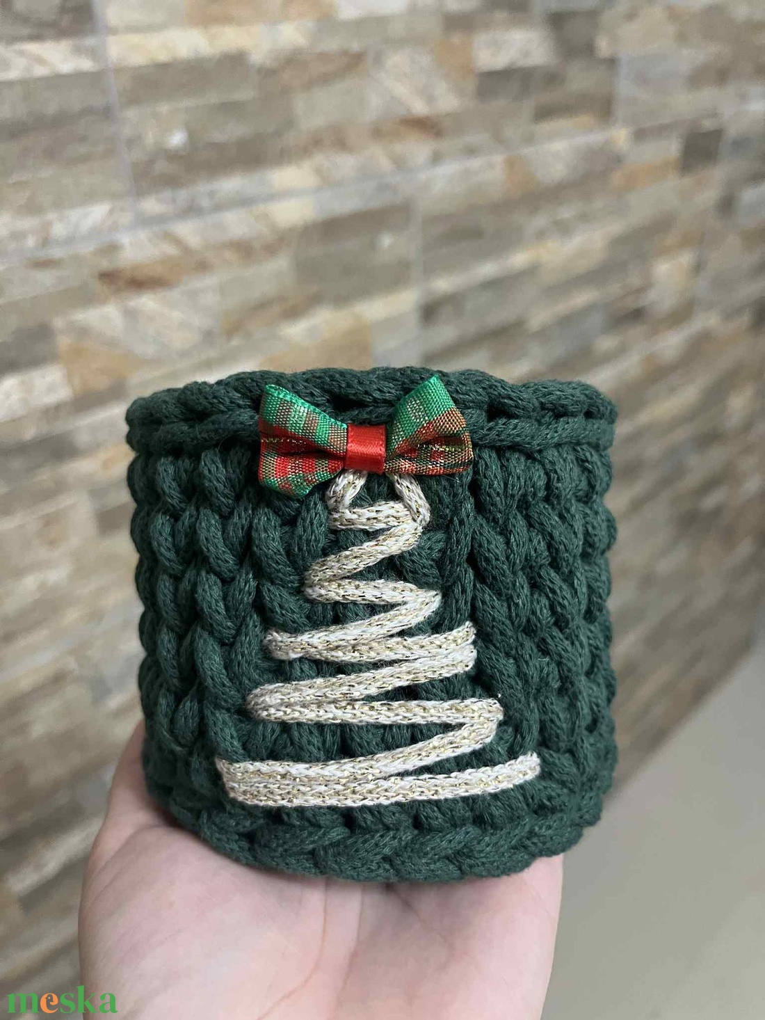 Horgolt kosár - otthon & életmód - tárolás & rendszerezés - tárolókosár - Meska.hu