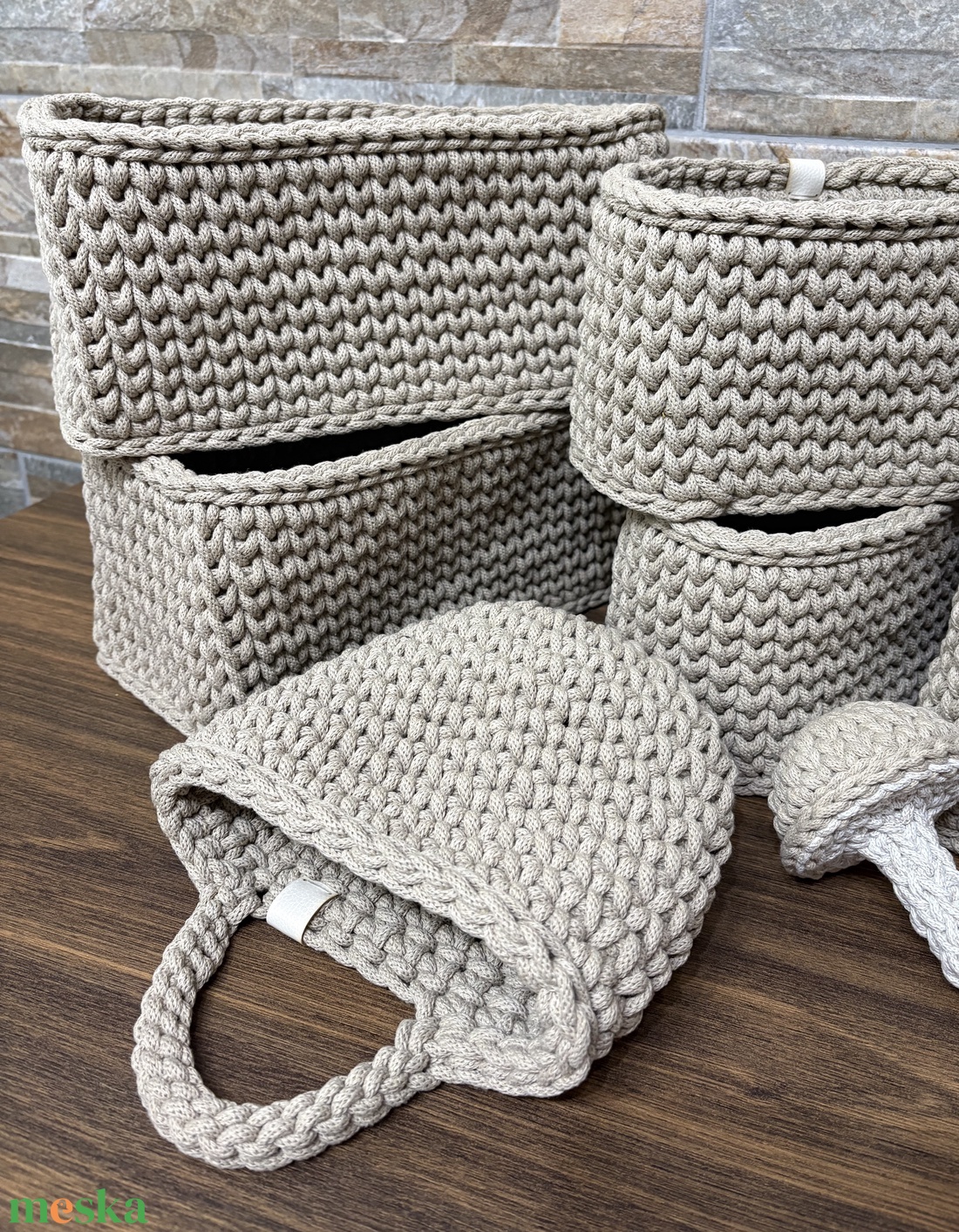 Horgolt pelenkatároló - baba - mama - pelenkázó, babafürdető kellékek - pelenkatároló (kosár, fali) - Meska.hu