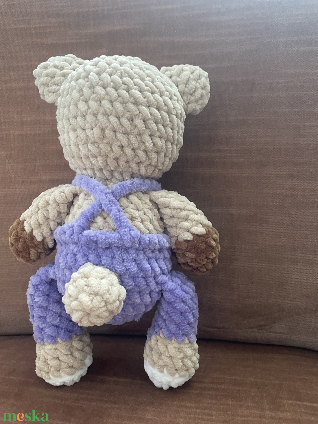 Horgolt maci lila nadrágban - játék & sport - plüssállat & játékfigura - maci - Meska.hu