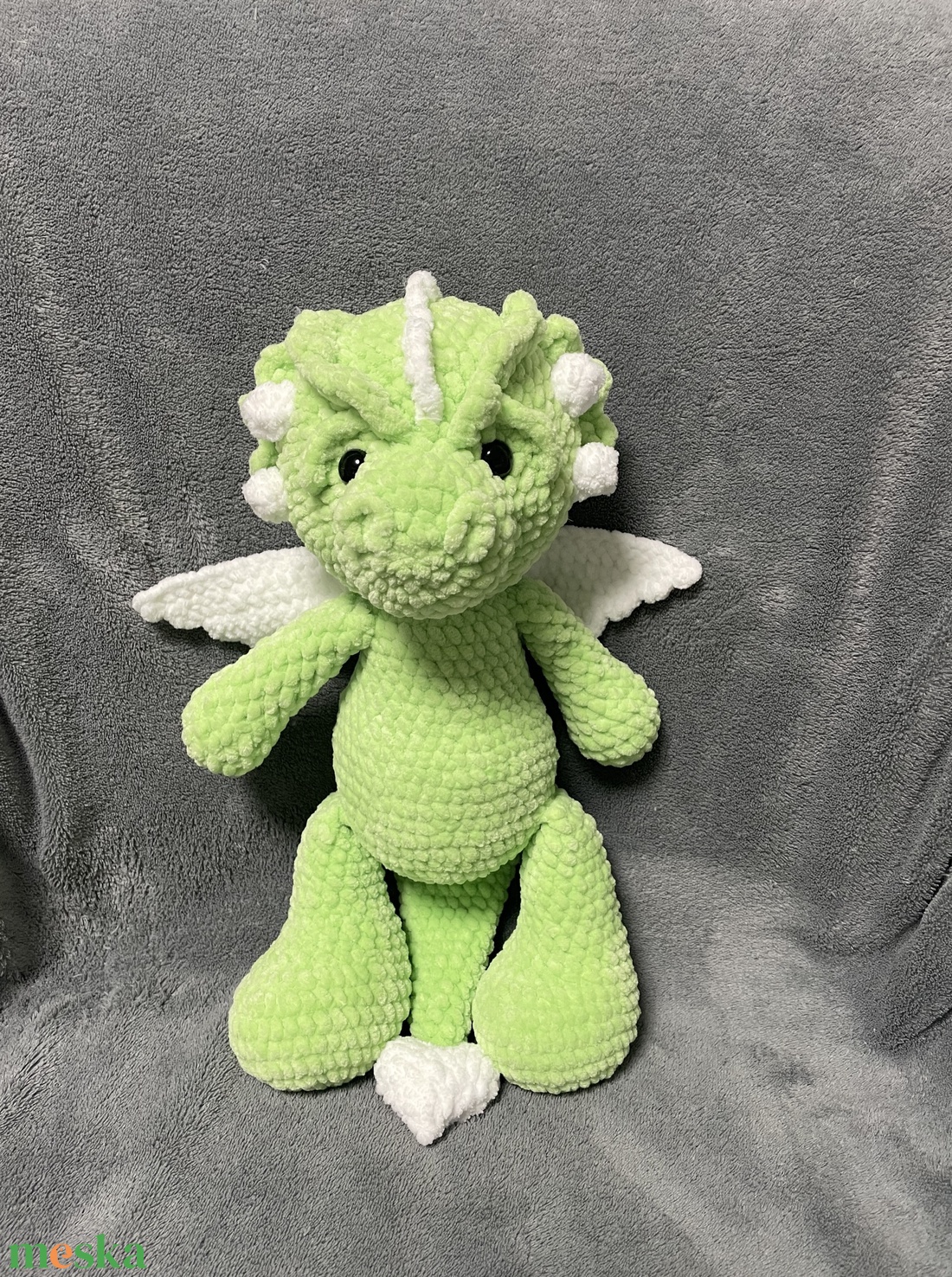 Horgolt sárkány - játék & sport - plüssállat & játékfigura - plüss sárkány - Meska.hu