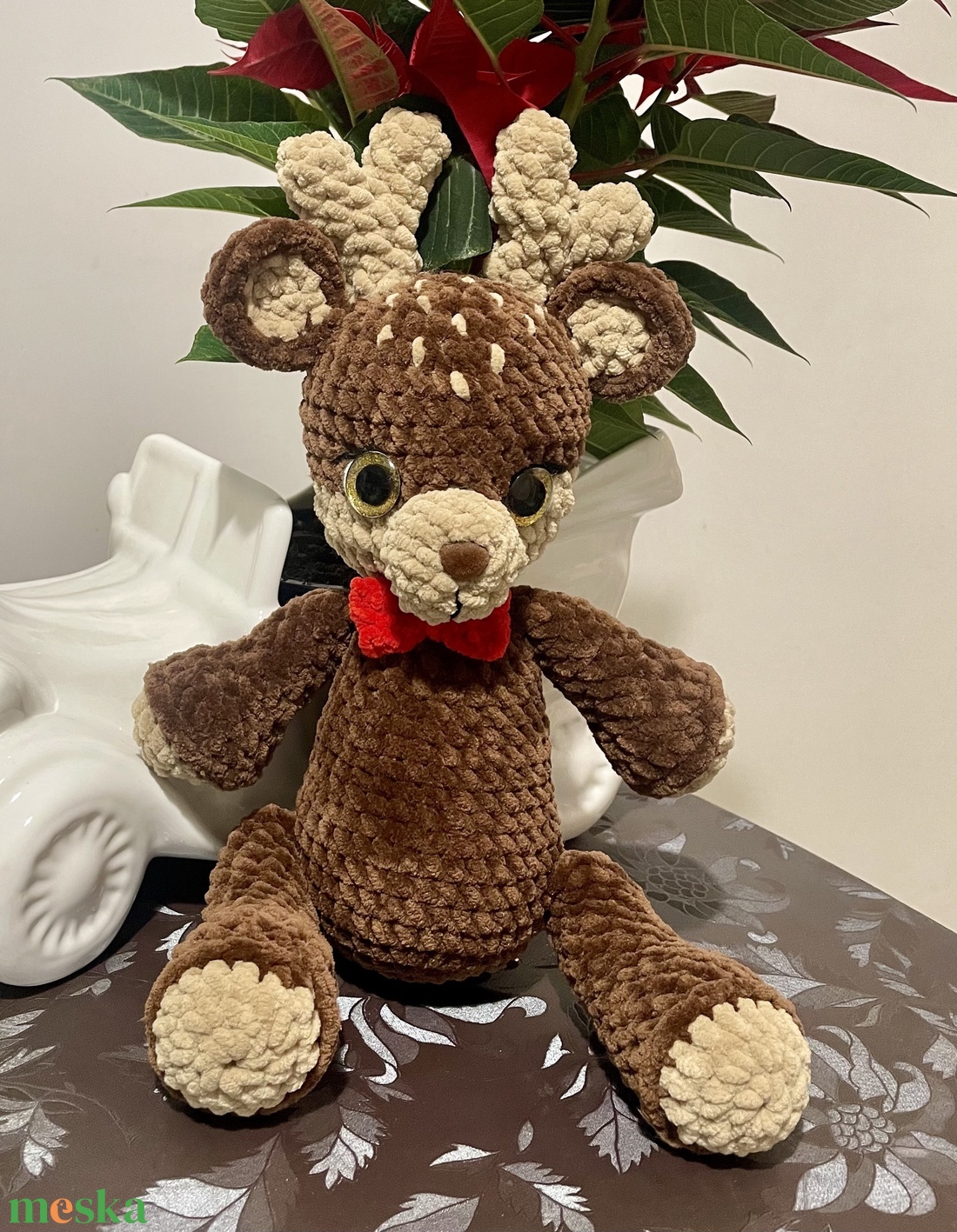 Horgolt rénszarvas - játék & sport - plüssállat & játékfigura - más figura - Meska.hu