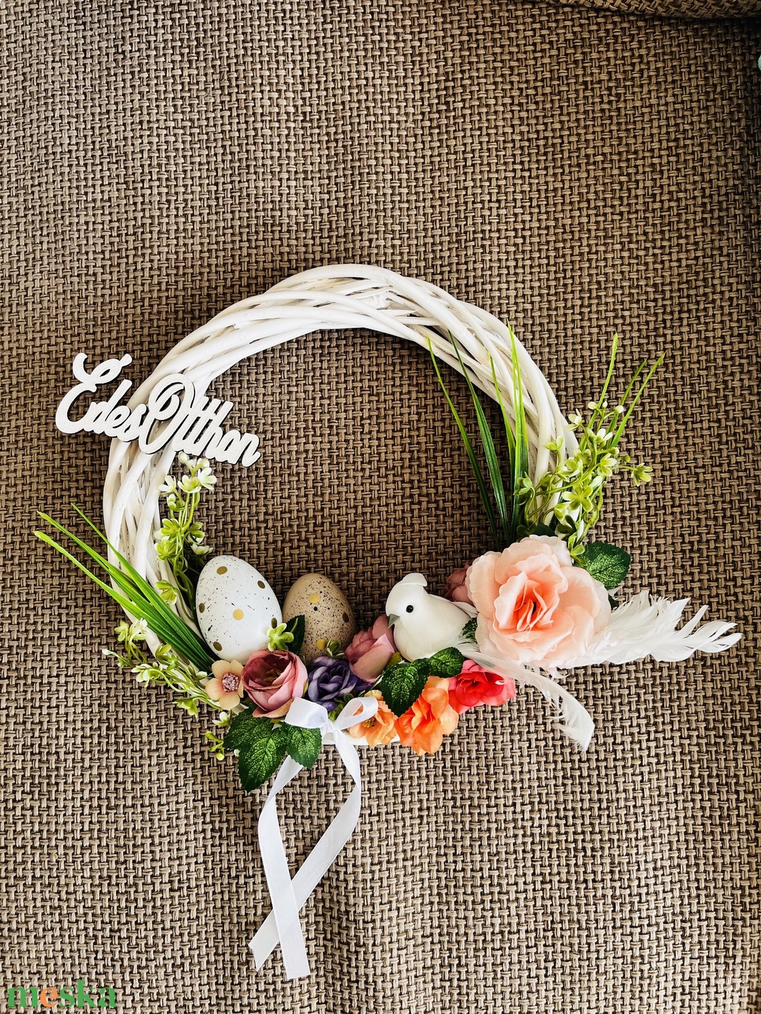 Édes otthon húsvéti  ajtókopogtató - otthon & életmód - dekoráció - ajtó- és ablak dekoráció - ablakdísz - Meska.hu