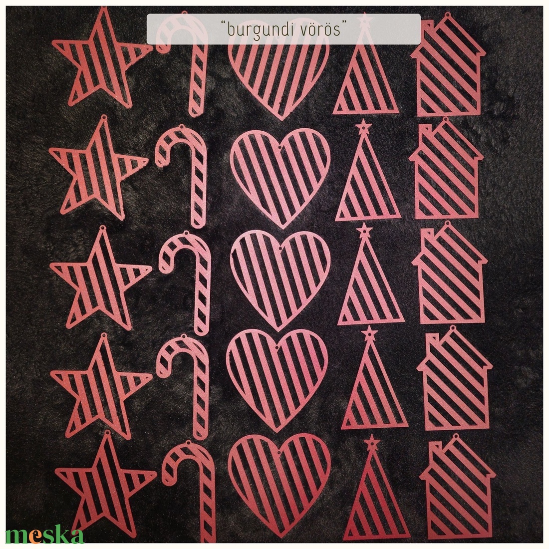 Karácsonyfadíszek - 25 db-os burgundi vörös szett - karácsony - karácsonyi lakásdekoráció - karácsonyfadíszek - Meska.hu