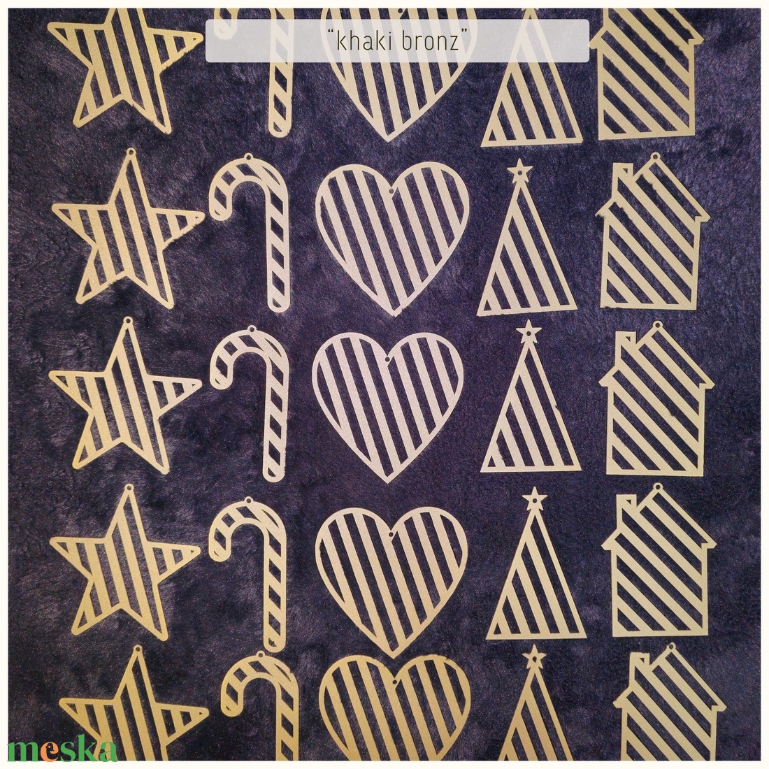 Karácsonyfadíszek - 25 db-os khaki bronz szett - karácsony - karácsonyi lakásdekoráció - karácsonyfadíszek - Meska.hu
