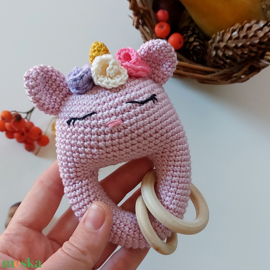 Unicornis csörgő - játék & sport - 3 éves kor alattiaknak - rágóka - Meska.hu