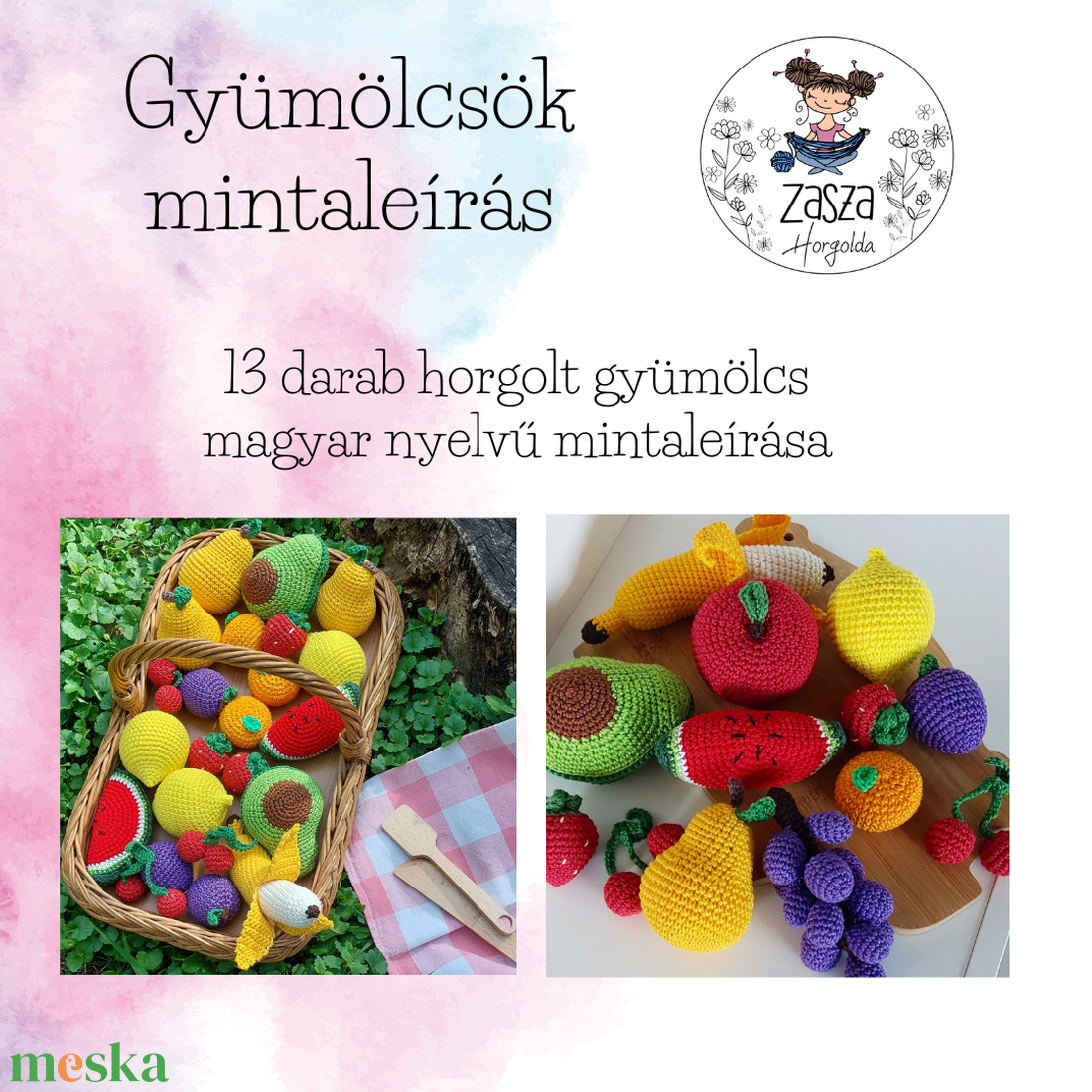 MINTALEÍRÁS-gyümölcsök - diy (csináld magad) - szabásminta, útmutató - horgolási minta - Meska.hu MINTALEÍRÁS-gyümölcsök - diy (csináld magad) - szabásminta, útmutató - horgolási minta - Meska.hu