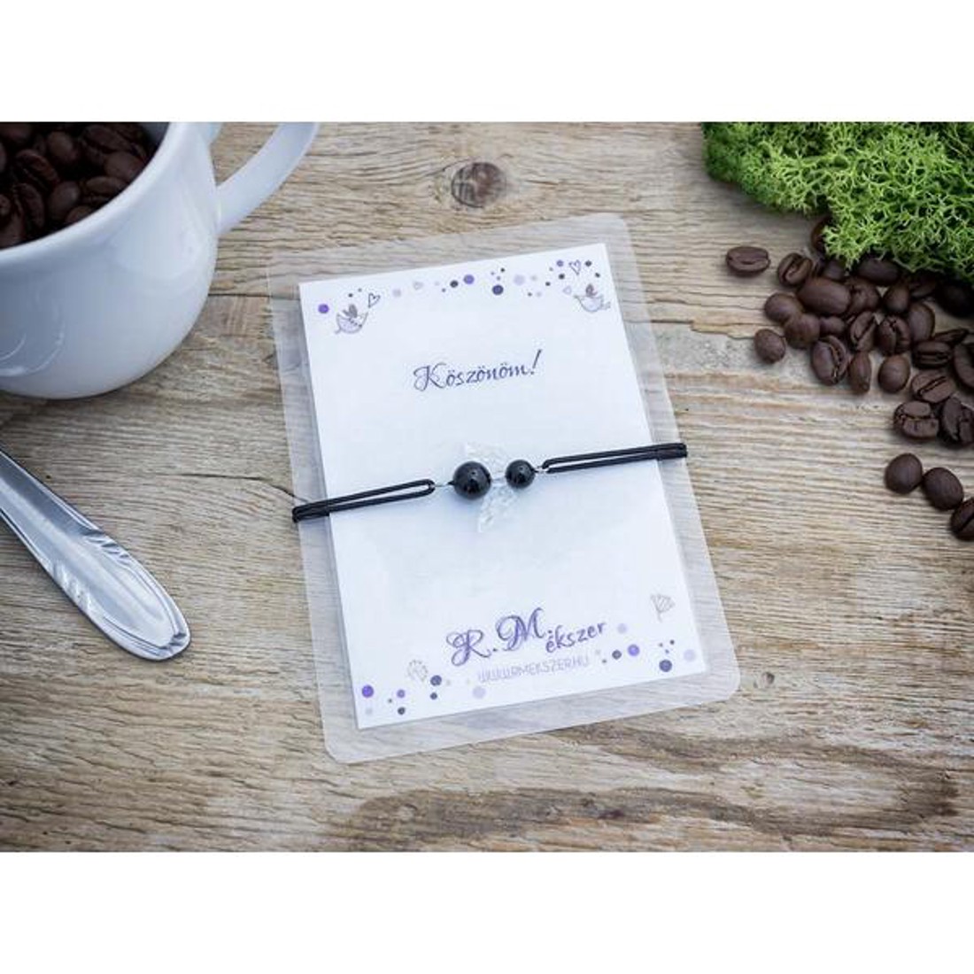 Köszönöm ónix angyal karkötő - ékszer - karkötő - gyöngyös karkötő - Meska.hu