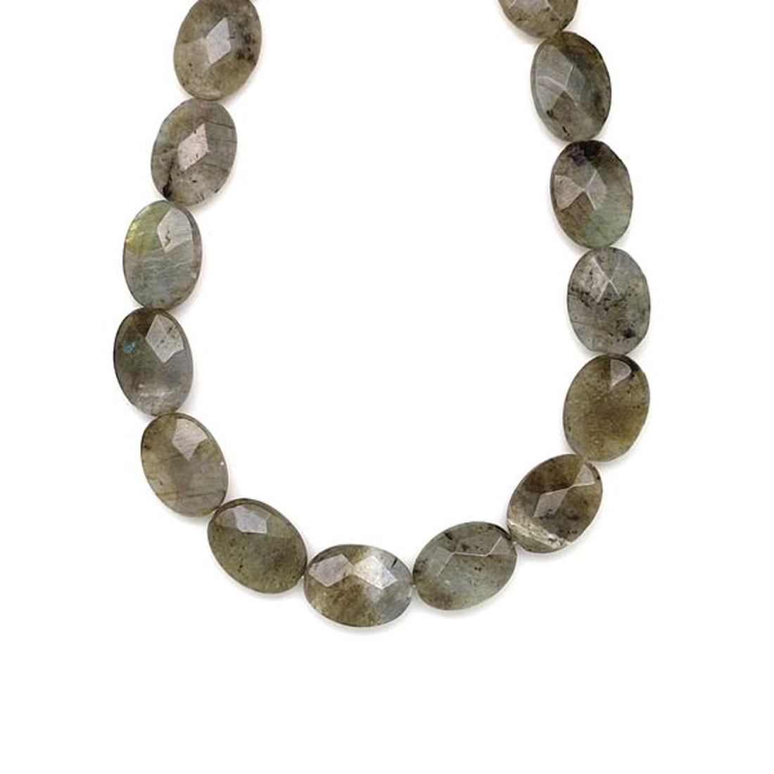 Labradorit fazettált ovál 12x16x6mm ékszerkészítő alapanyag (füzér) - kellékek & szerszámok - ásvány alapanyag - ásványfüzér - Meska.hu