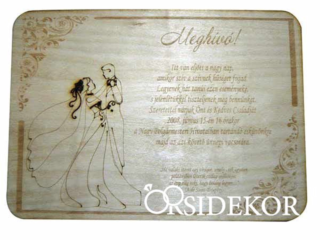 Esküvői meghívó fából, táncoló pár grafikával - esküvő - meghívó & kártya - meghívó - Meska.hu Esküvői meghívó fából, táncoló pár grafikával - esküvő - meghívó & kártya - meghívó - Meska.hu