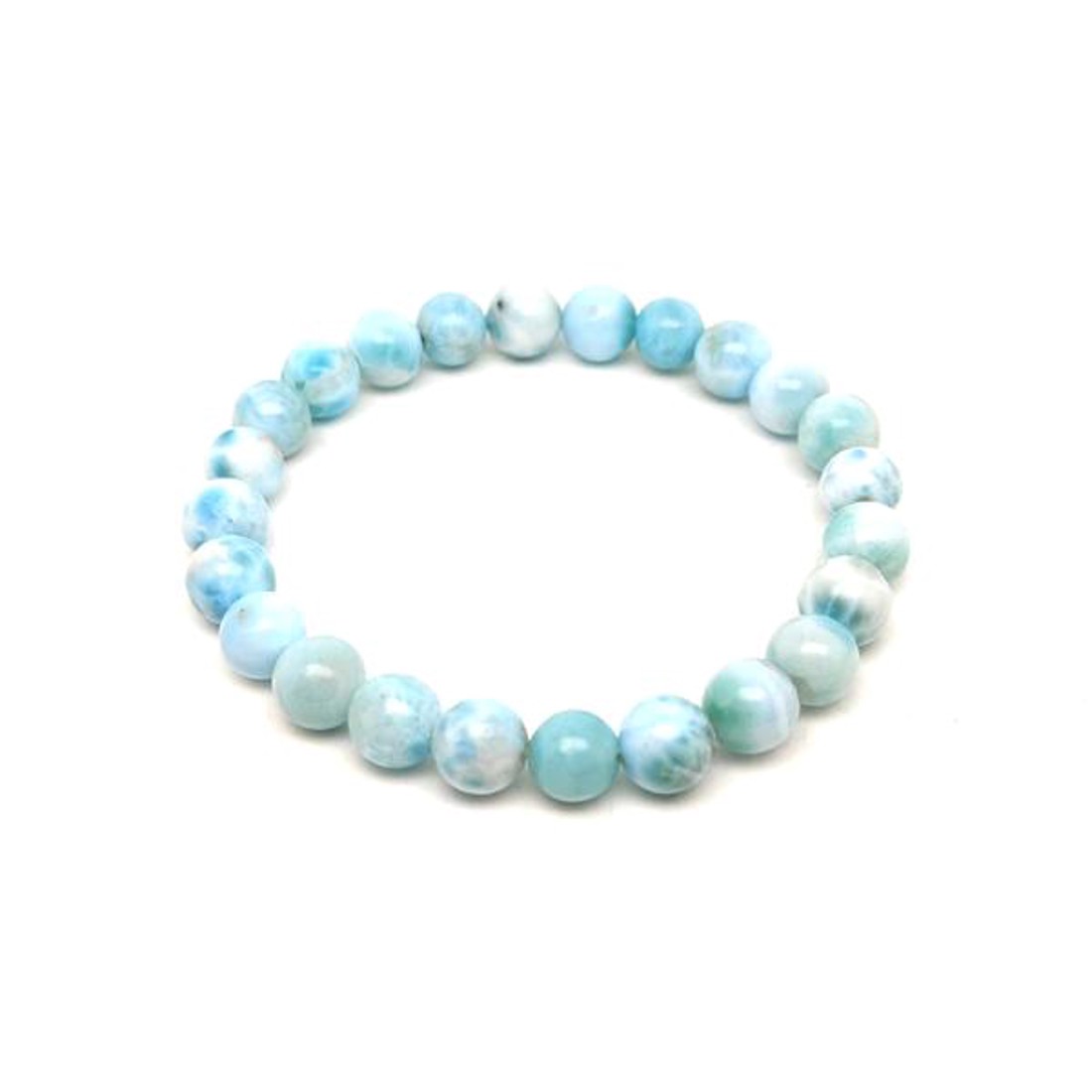 Larimar golyó karkötő 8-9mm - ékszer - karkötő - ásványkarkötő - Meska.hu