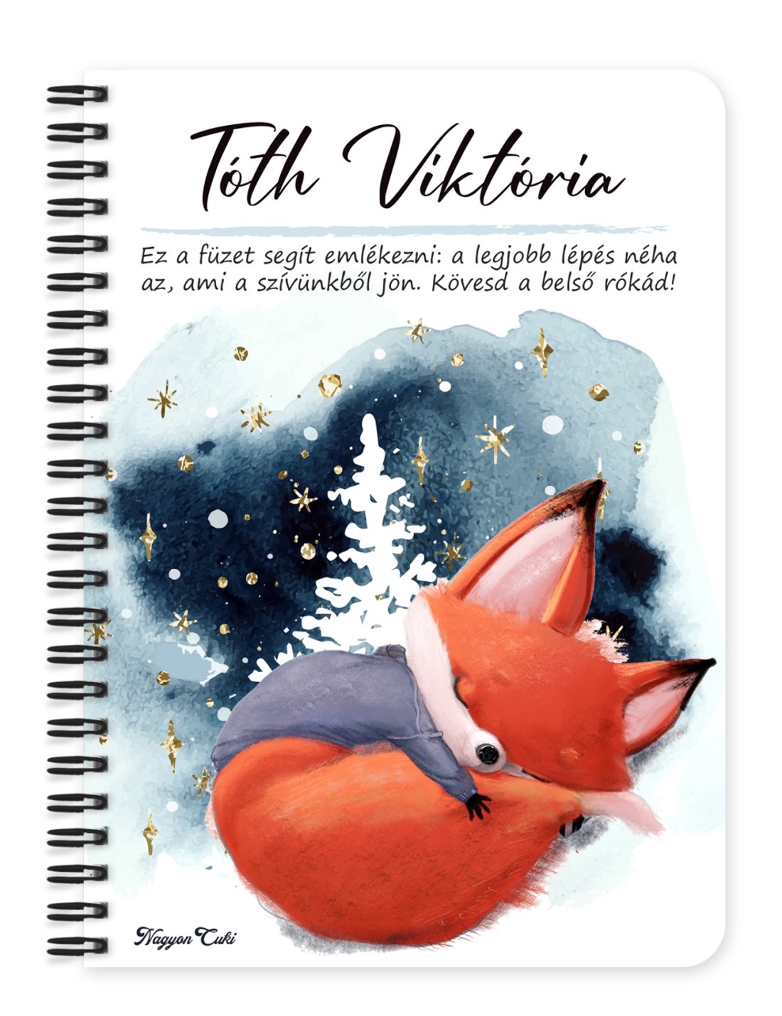 Személyre szabható - Tündéri róka mintás A5-ös füzet - otthon & életmód - papír, írószer - jegyzetfüzet & napló - Meska.hu