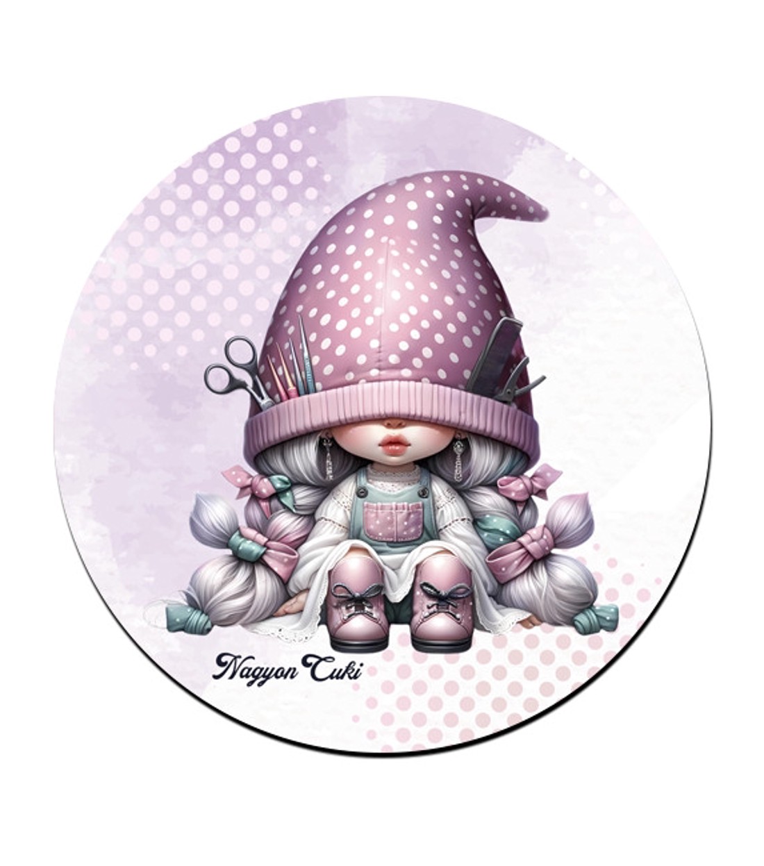 6 db aranyos fodrász manós kör alakú alátét szett (#49) -  - Meska.hu