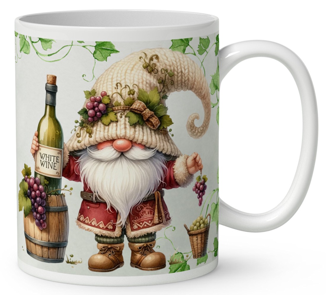 Névvel kérhető - A legjobb borász manó és a fehér bor mintás bögre - otthon & életmód - konyhafelszerelés, tálalás - tálalás - bögre & csésze - Meska.hu