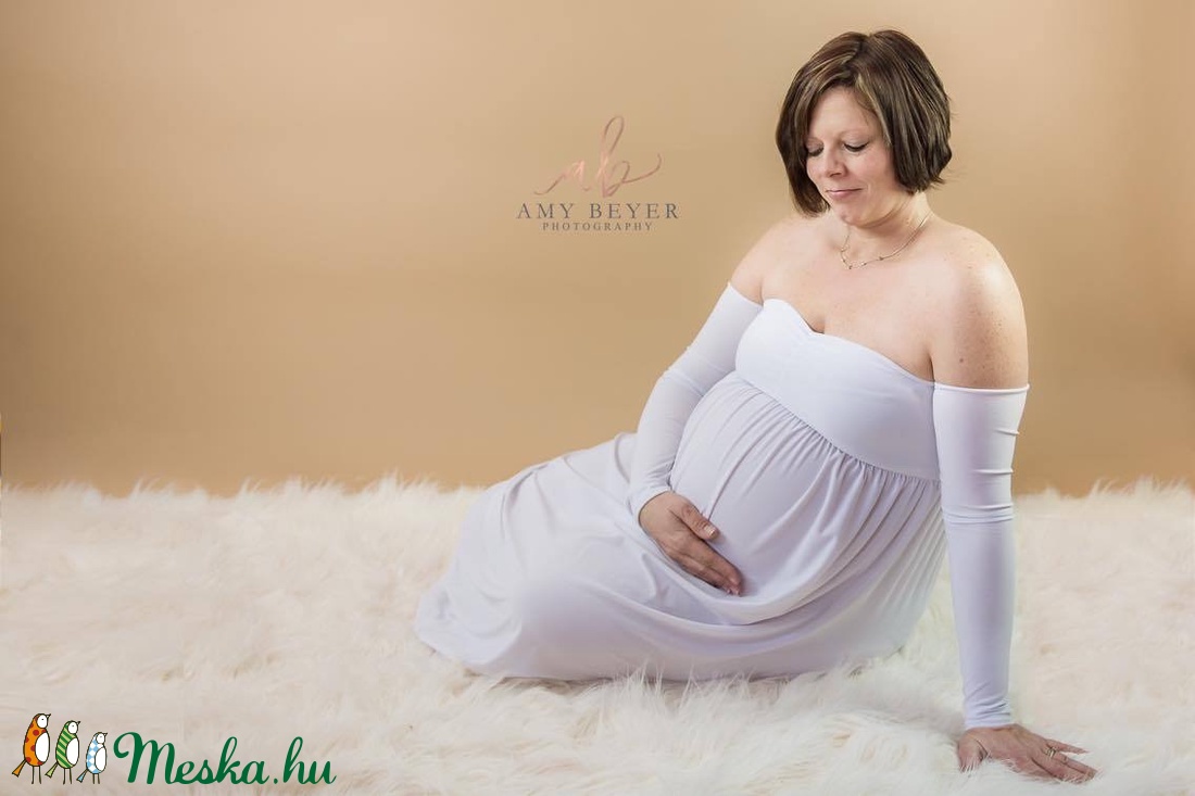 Fehér hosszú ujjú kismama ruha - - Meska.hu Fehér hosszú ujjú kismama ruha - - Meska.hu