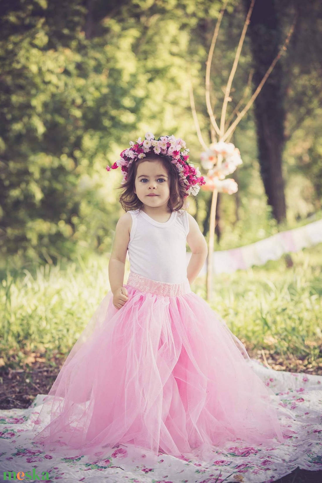 Anya-lánya rózsaszín tüllszoknya szett - ruha & divat - páros szett - anya-lánya szett - Meska.hu