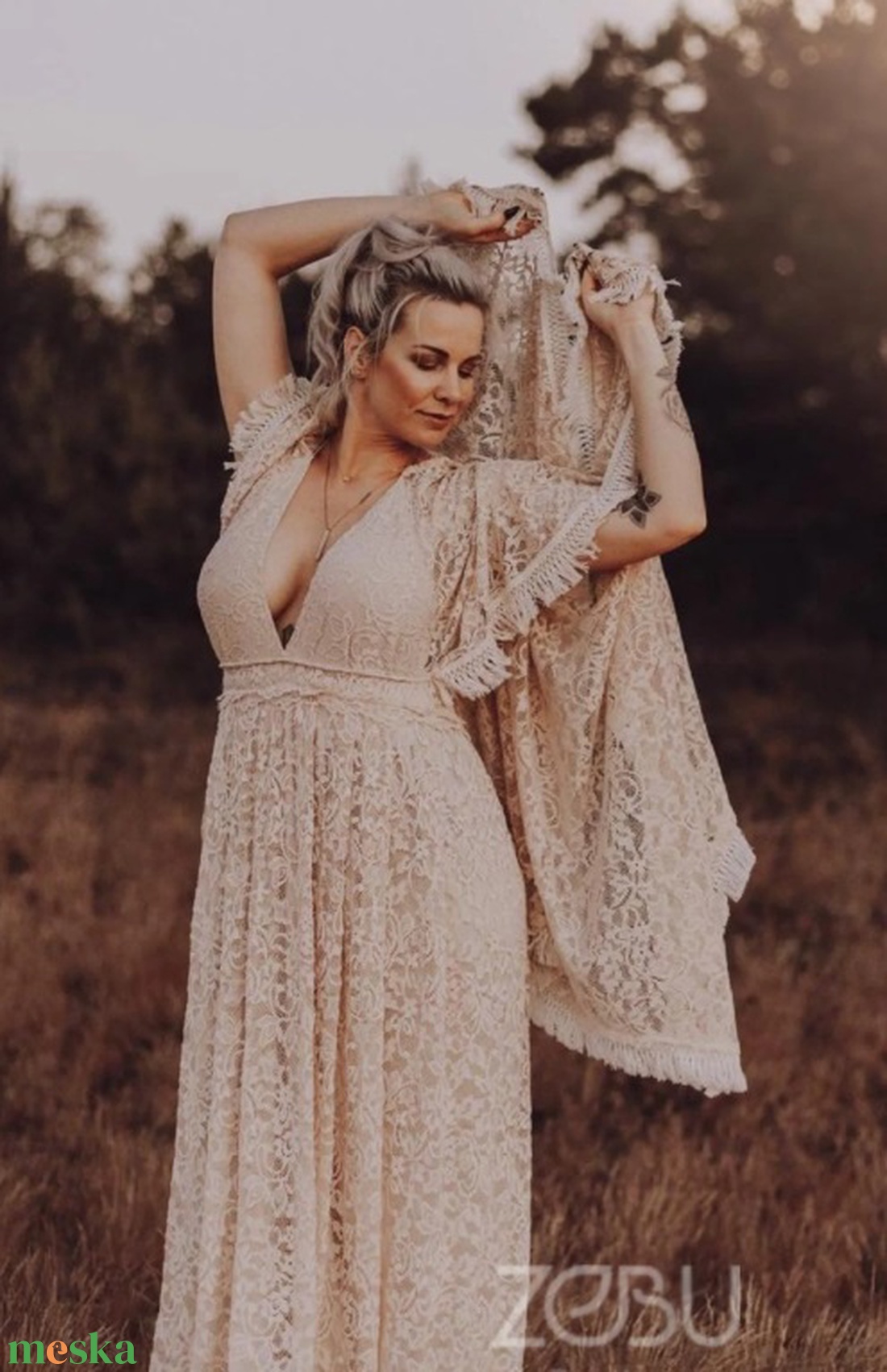 Calliope Csipke Ruha - esküvő - ruha - menyasszonyi ruha - Meska.hu