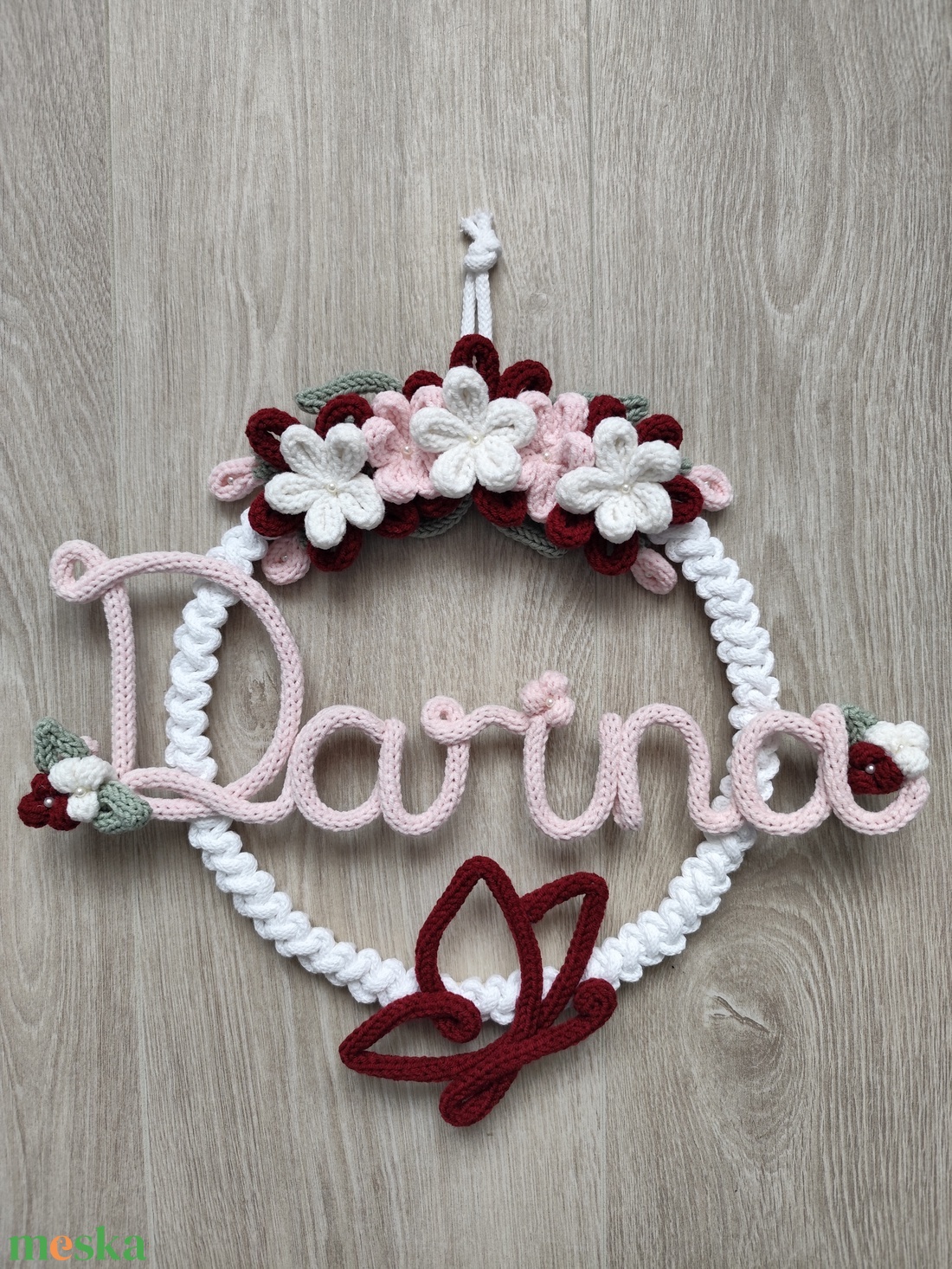 Egyedi virágos dekoráció  - baba - mama - babaszoba dekoráció - babanév dekoráció - Meska.hu