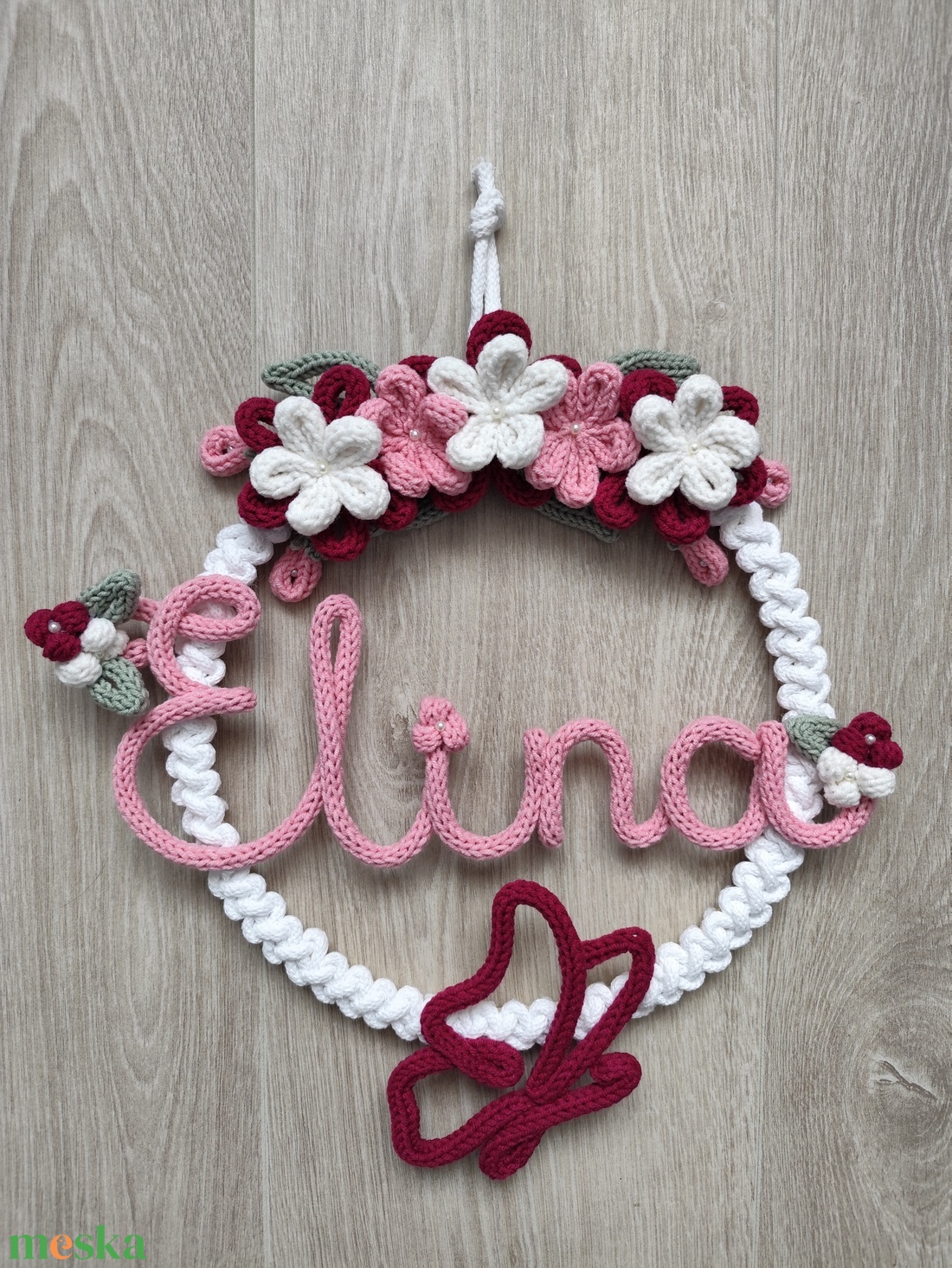 Egyedi virágos dekoráció  - baba - mama - babaszoba dekoráció - babanév dekoráció - Meska.hu