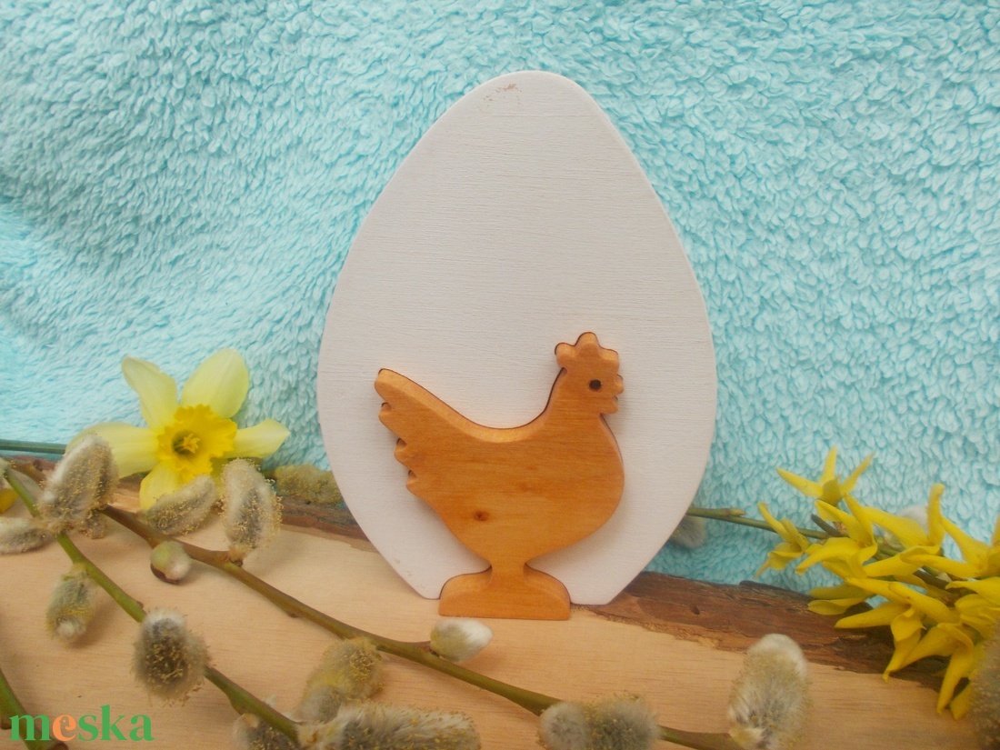 Fa tojásban tyúk - otthon & életmód - dekoráció - asztal és polc dekoráció - asztaldísz - Meska.hu
