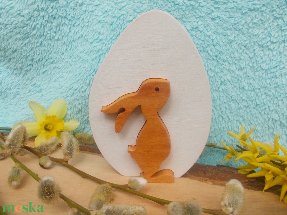Fa tojásban lány nyúl - otthon & életmód - dekoráció - asztal és polc dekoráció - asztaldísz - Meska.hu