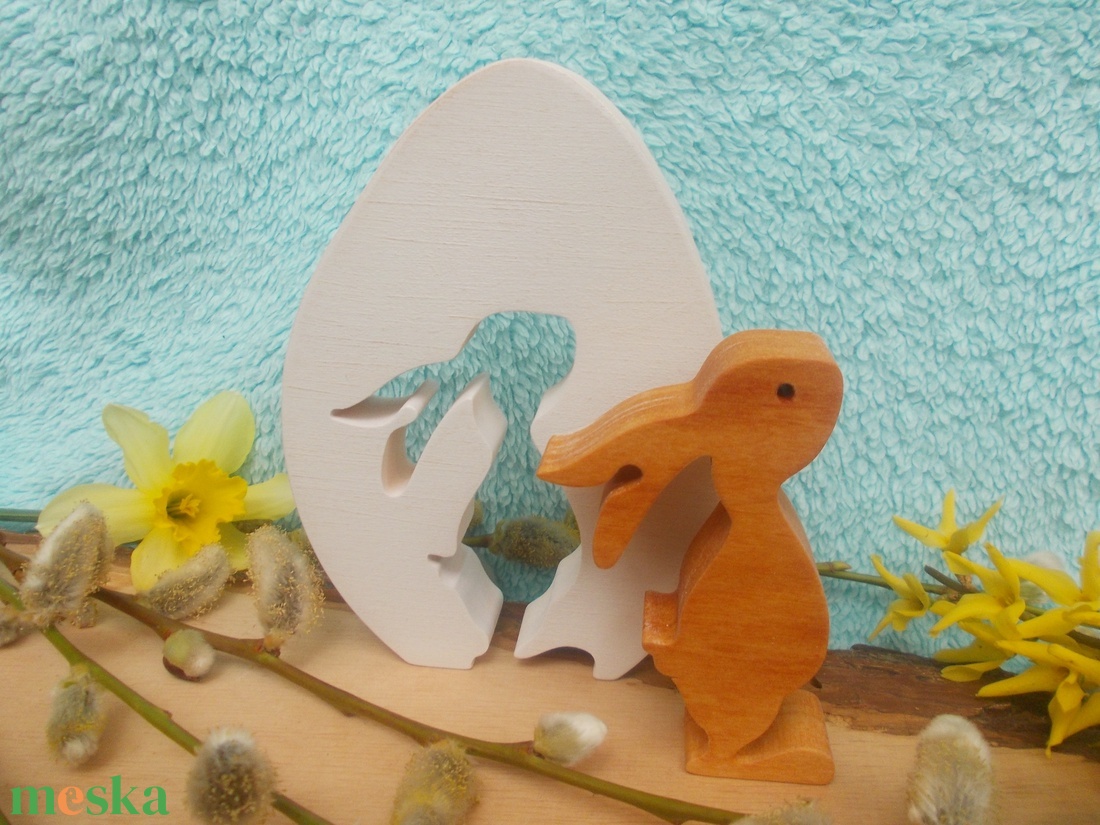 Fa tojásban lány nyúl - otthon & életmód - dekoráció - asztal és polc dekoráció - asztaldísz - Meska.hu