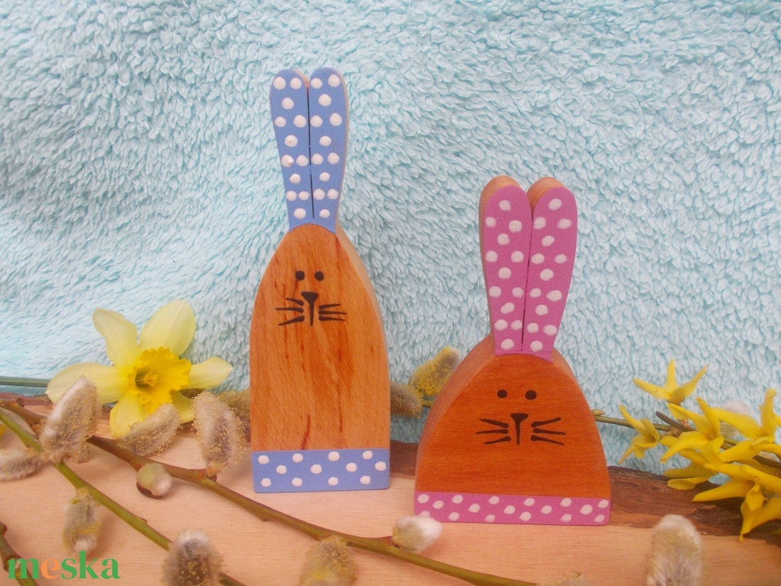 Pöttyös fülű nyúlpár - otthon & életmód - dekoráció - dísztárgy - Meska.hu