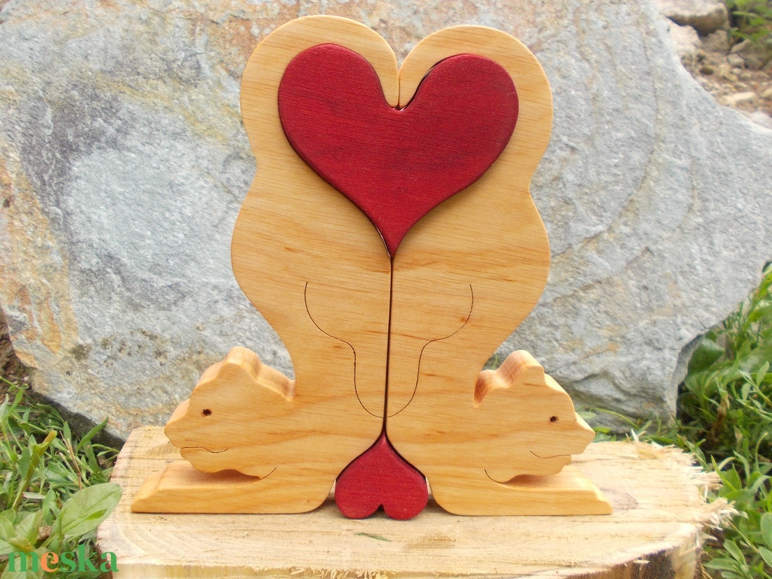 Macskák szívvel - otthon & életmód - dekoráció - dísztárgy - Meska.hu