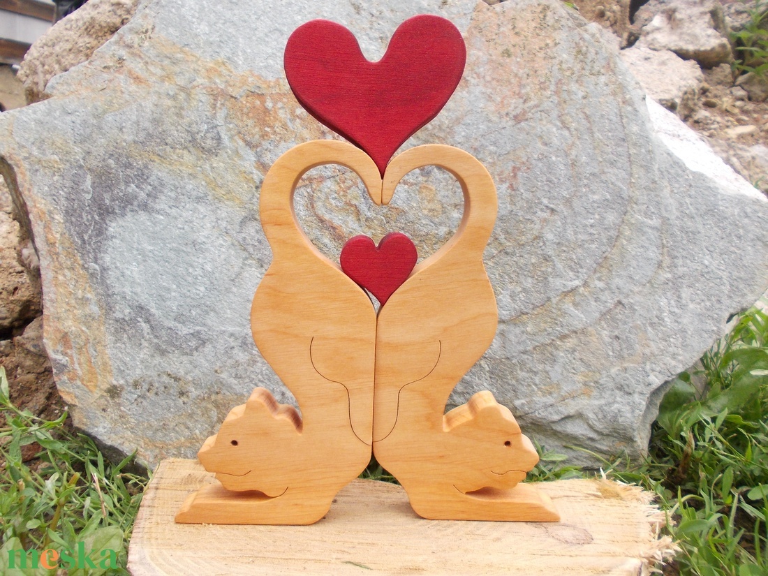 Macskák szívvel - otthon & életmód - dekoráció - dísztárgy - Meska.hu