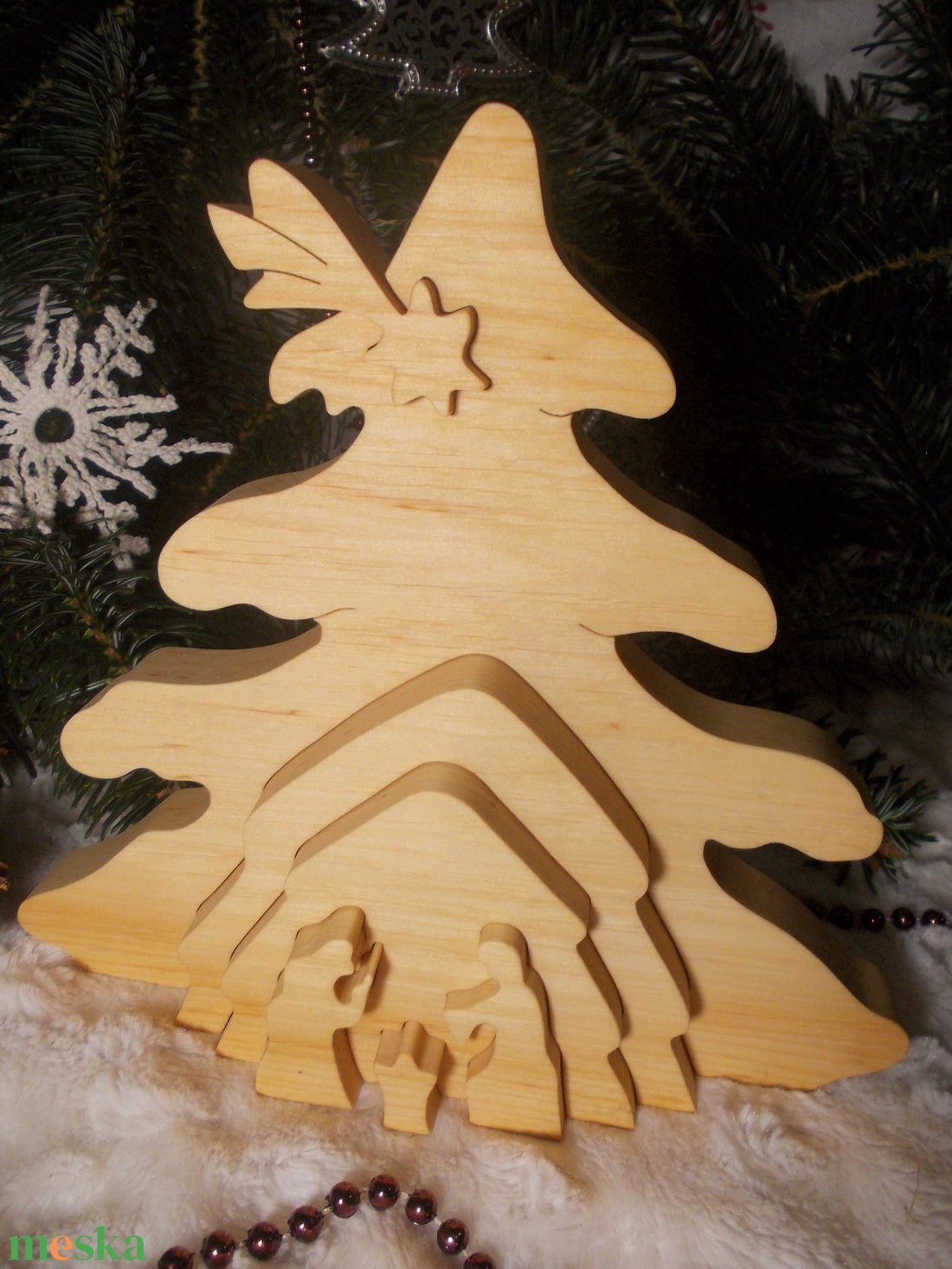 3D Betlehem natúr - karácsony - karácsonyi lakásdekoráció - karácsonyi lakásdíszek - Meska.hu