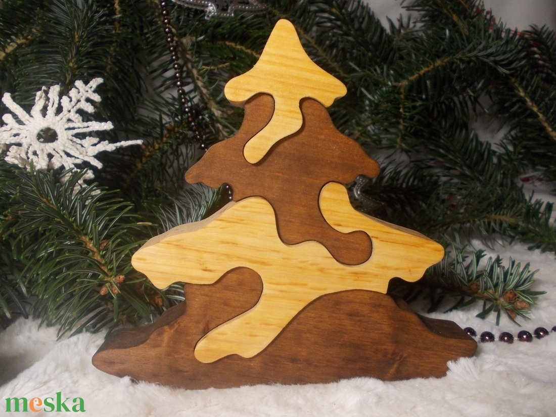 Fenyőfa puzzle - karácsony - karácsonyi lakásdekoráció - karácsonyi lakásdíszek - Meska.hu