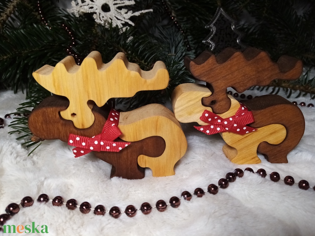 Szarvas puzzle - karácsony - karácsonyi lakásdekoráció - karácsonyi lakásdíszek - Meska.hu