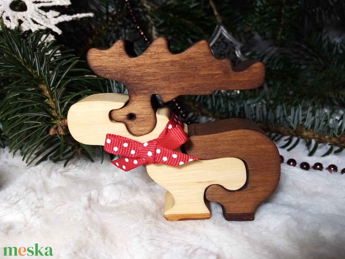 Szarvas puzzle - karácsony - karácsonyi lakásdekoráció - karácsonyi lakásdíszek - Meska.hu