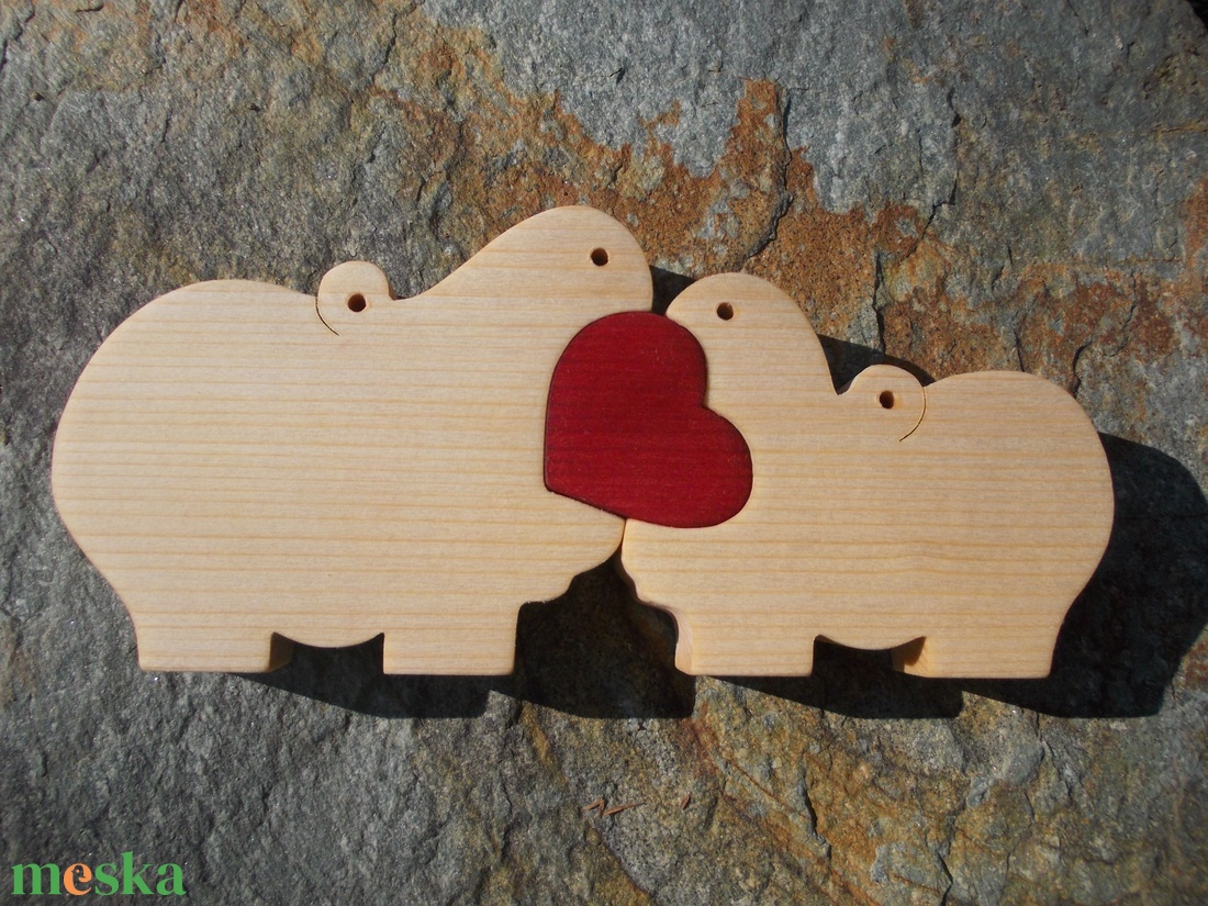 Vízilovak szívvel - otthon & életmód - dekoráció - dísztárgy - Meska.hu